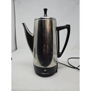 Presto 0281105 Electric Coffee Percolator Stainless Steel Vintage Silver Black